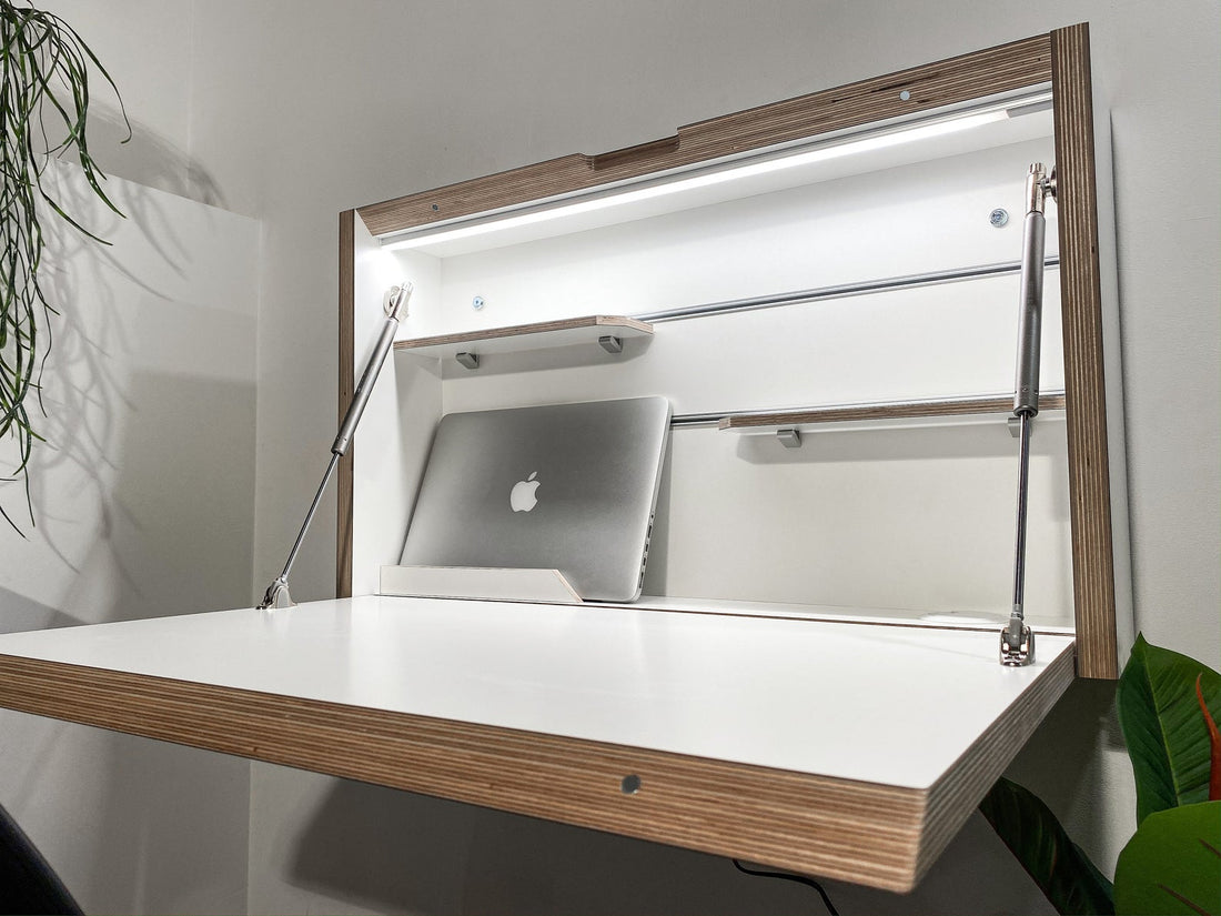 Bureau mural rabattable - En bois de bouleau