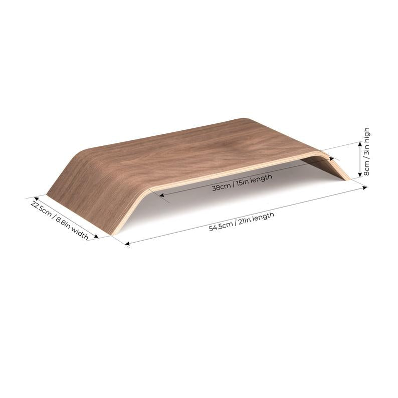 Support d'écran d'ordinateur en bois de noyer