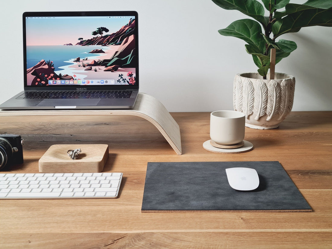 Petit tapis de souris - Alcantara noir