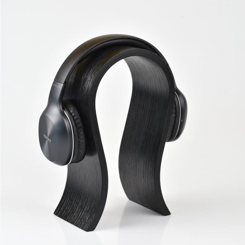 Support de casque audio en bois - Noir