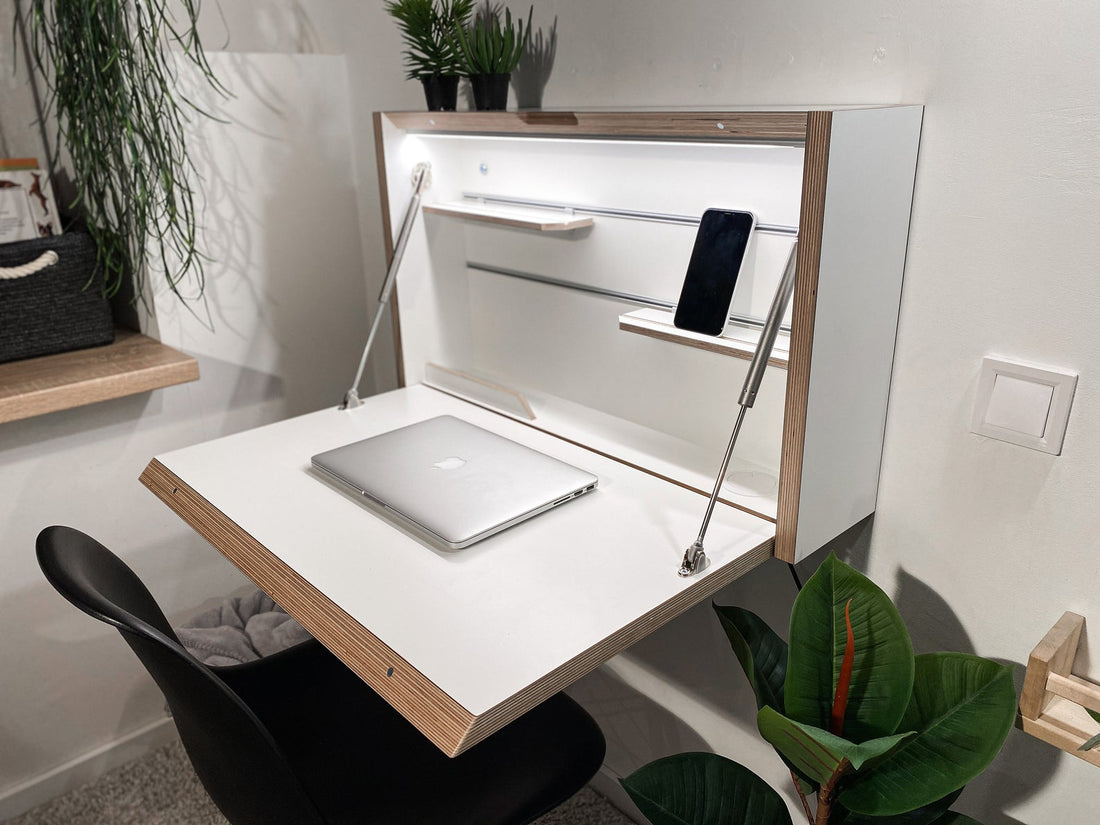 Bureau mural rabattable - En bois de bouleau