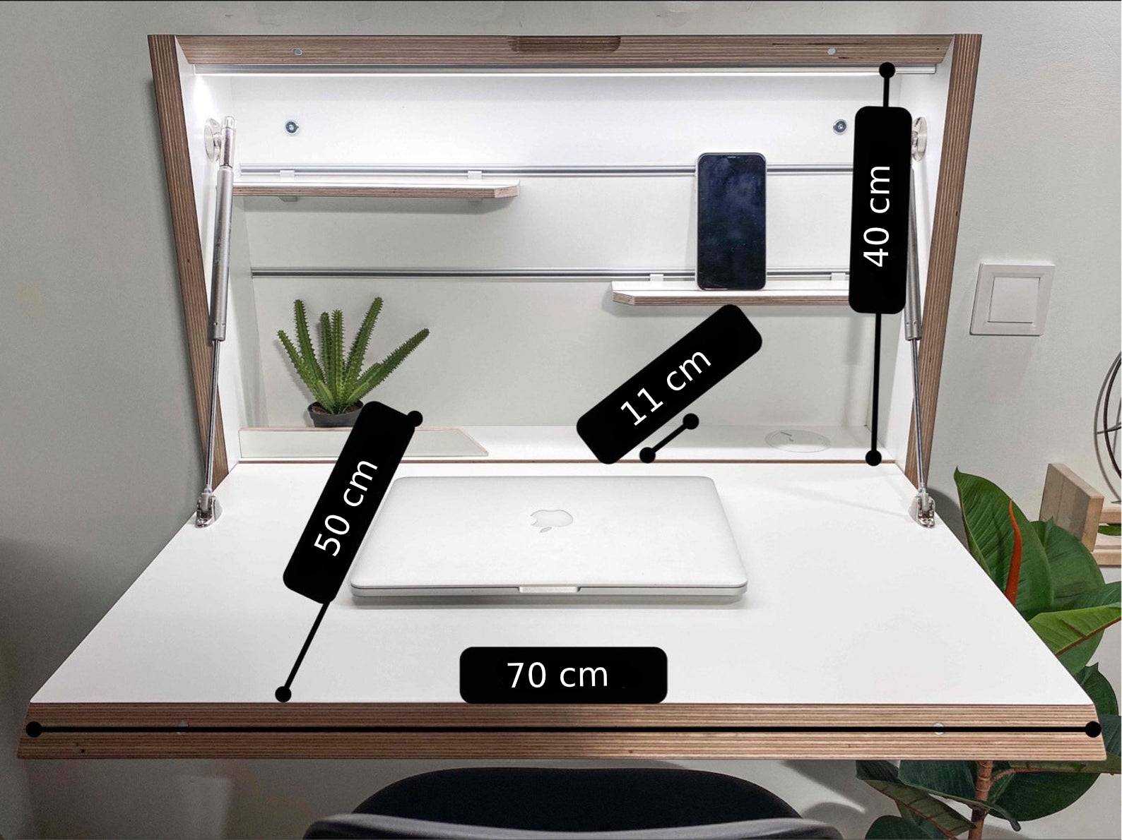 Bureau mural rabattable - Noir