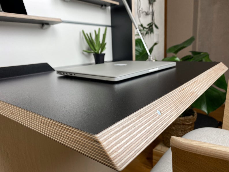 Bureau mural rabattable - Noir