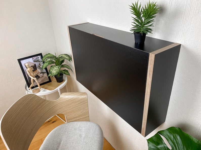 Bureau mural rabattable - Noir