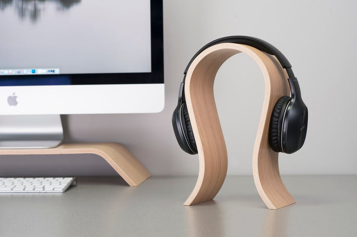 Support de casque audio en bois de noyer