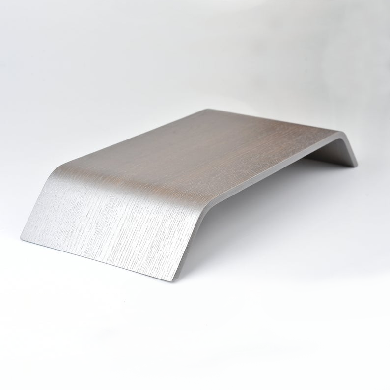 Support d'écran d'ordinateur en bois - Gris