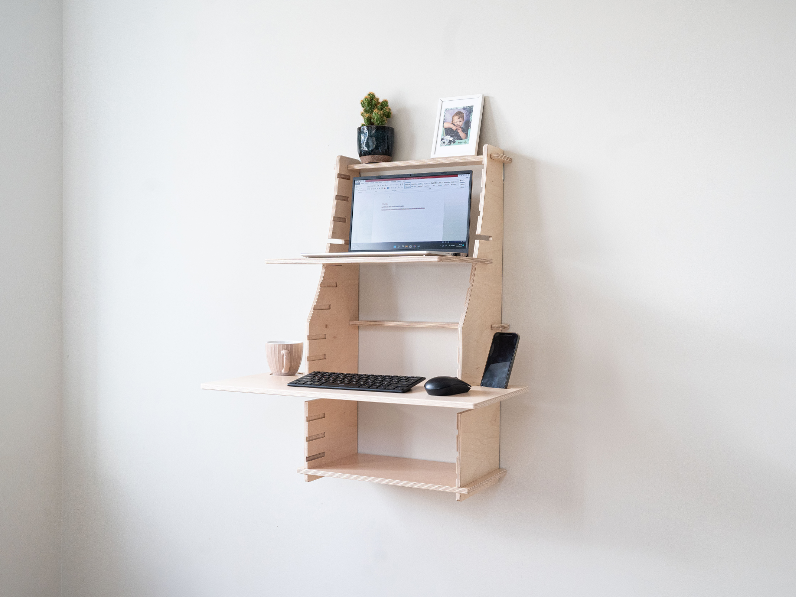Easy Desk - Petit - Bureau mural en bois de bouleau