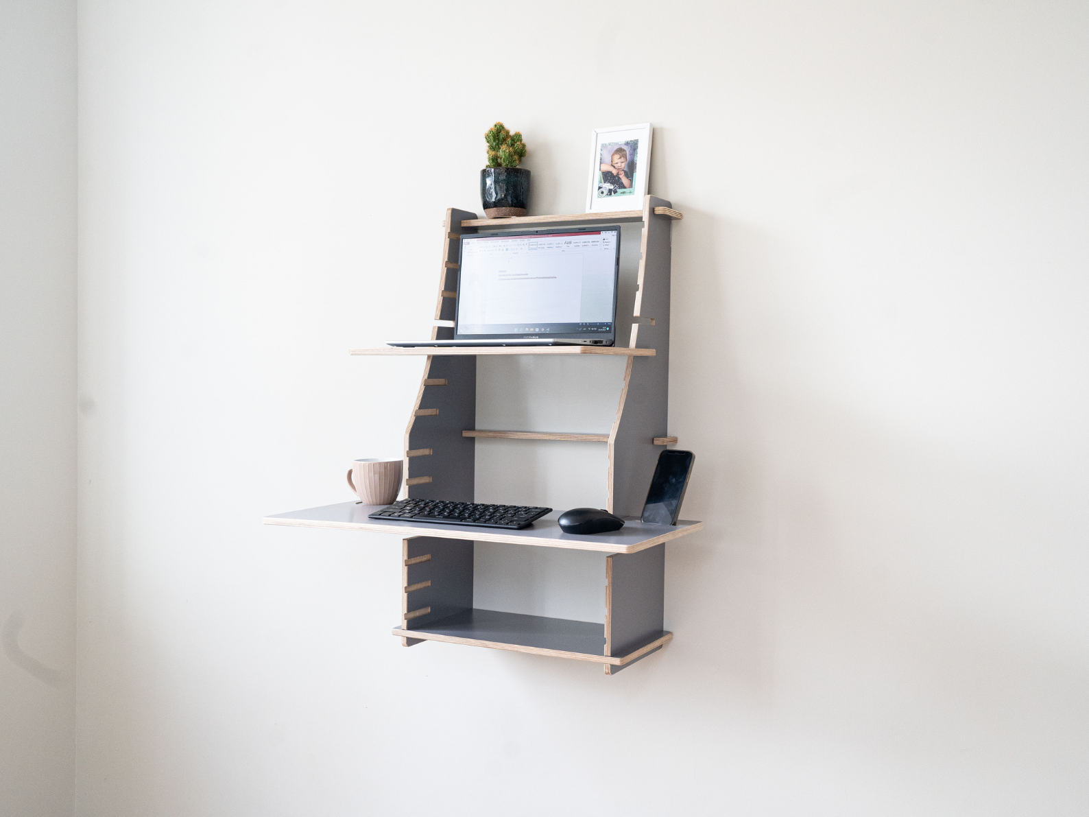 Easy Desk - Petit - Bureau mural en bois de bouleau