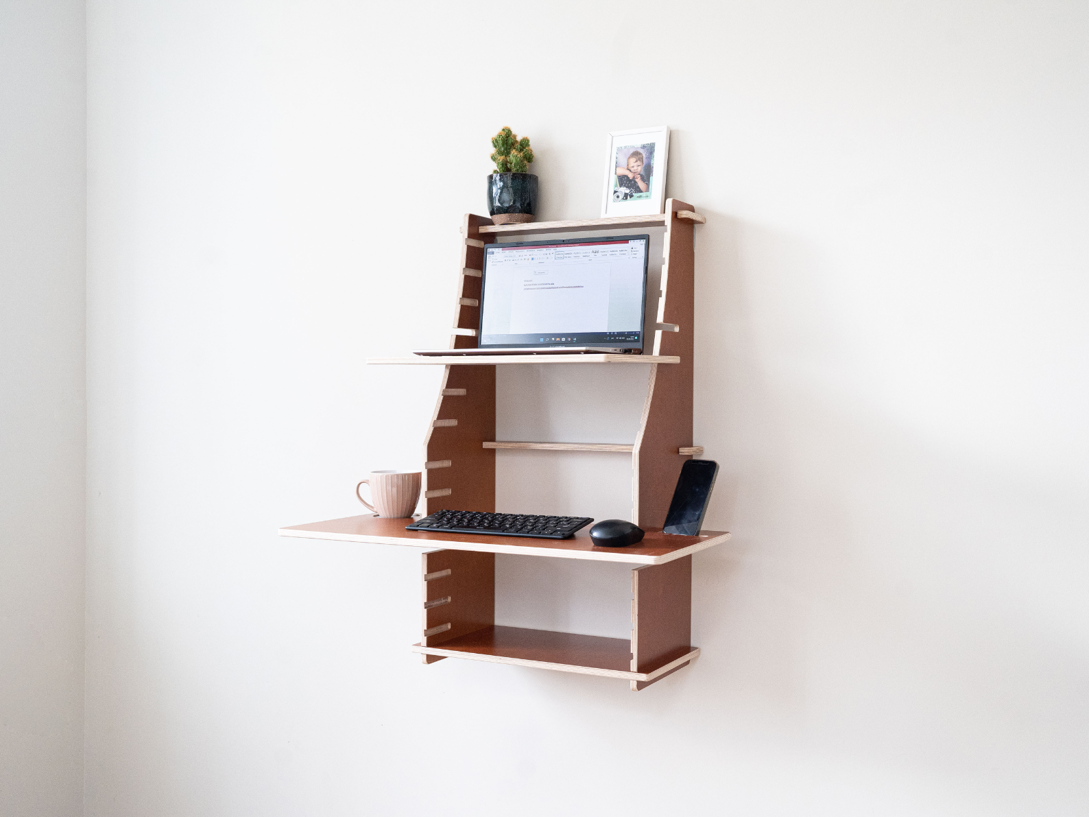 Easy Desk - Petit - Bureau mural en bois de bouleau