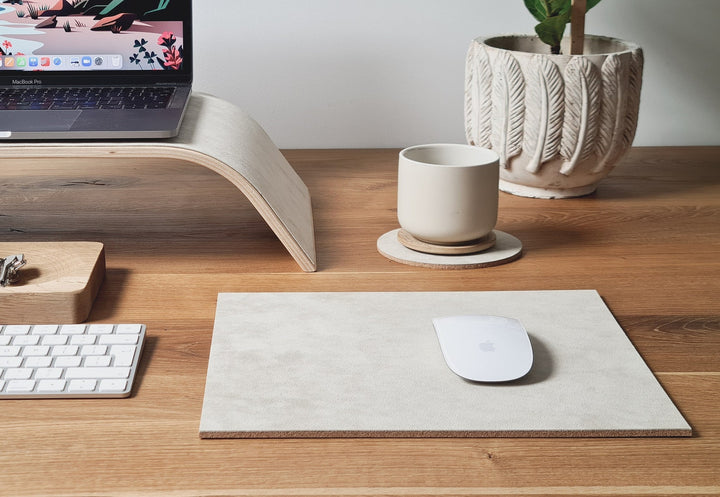 Petit tapis de souris - Alcantara beige