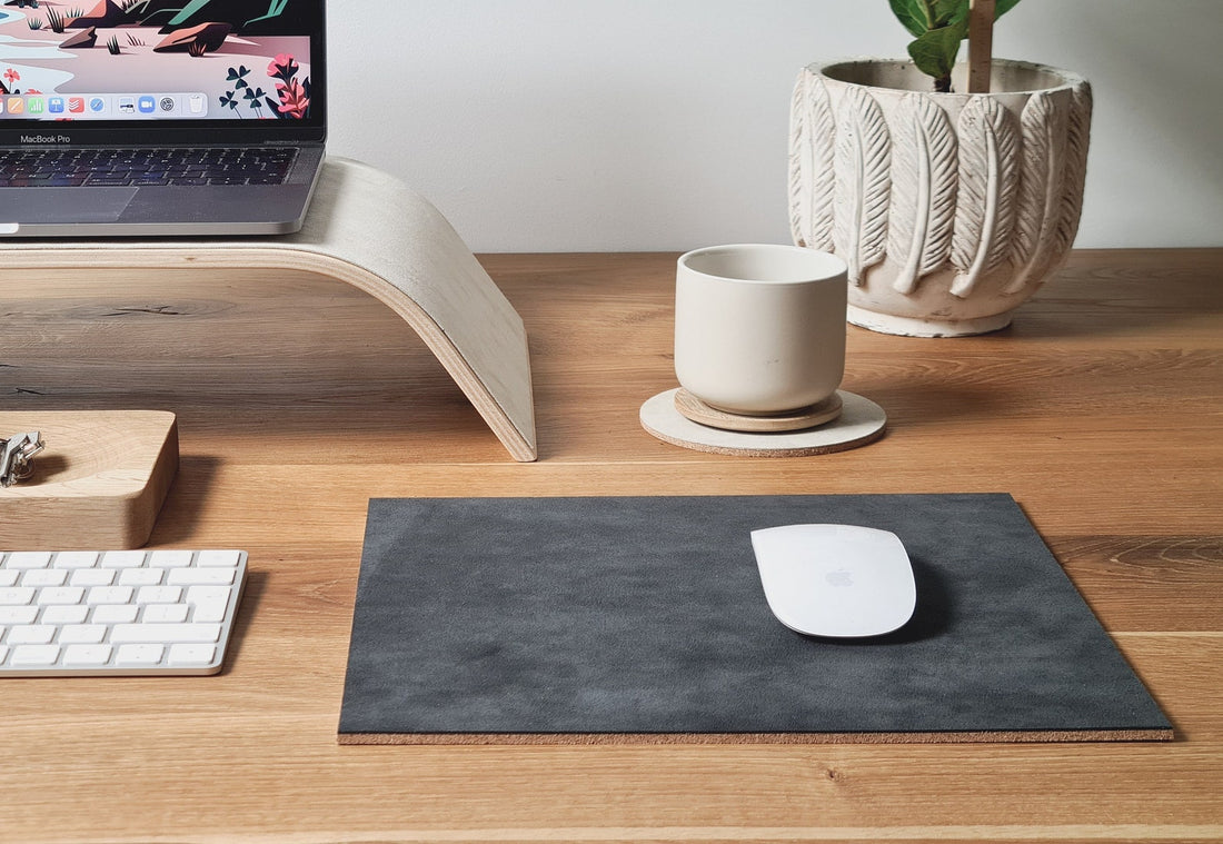 Petit tapis de souris - Alcantara noir