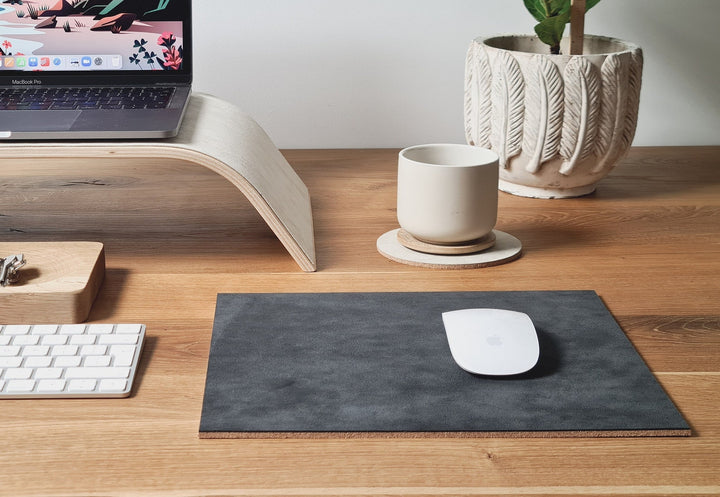 Petit tapis de souris - Alcantara noir