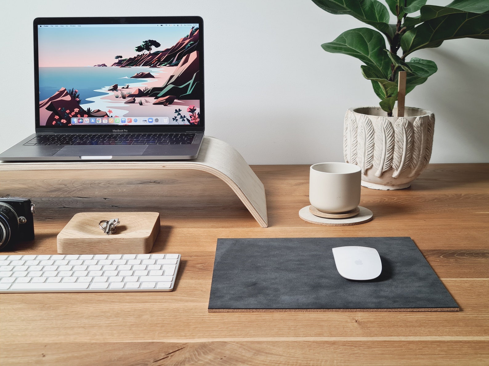 Petit tapis de souris - Alcantara noir